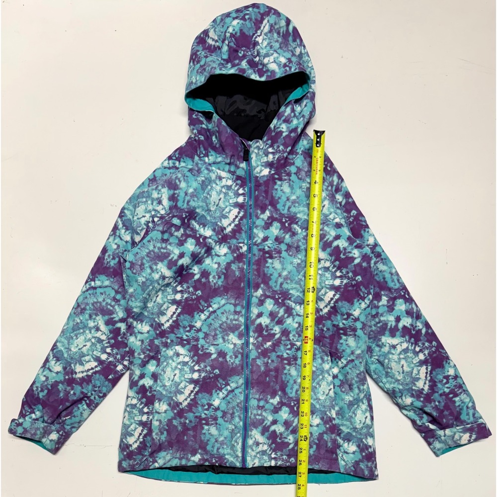 686 Youth Girls Athena Insulated Jacket XL 10K Waterproof Purple Teal Tie Dye‎